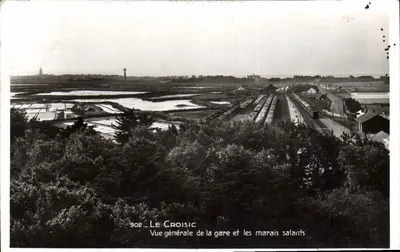 Le Croisic — Vista geral da estação e dos marais salants — Edição « La Cigogne », Strasbourg