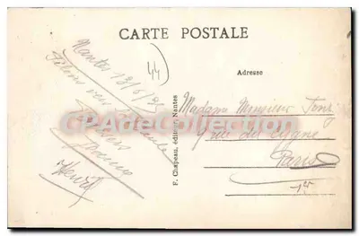 NANTES — Panorama em direção às Igrejas, tirado do Transbordeur — F. Charpeau, editor Nantes, n°86 — Verso