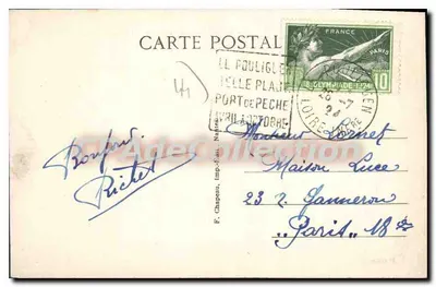 Pornichet (Loire-Inf.) — Widok na plażę — F. Chapeau, Wyd. Jal. Nantes — Rewers