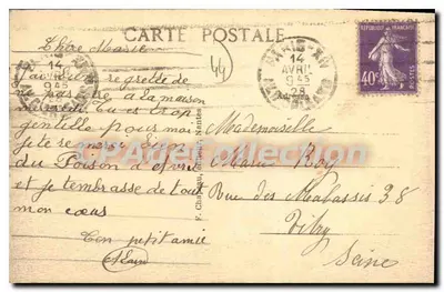 Pornichet (Loire-Inf) — Ogólny widok plaży, z dune — nr 119 — Rewers