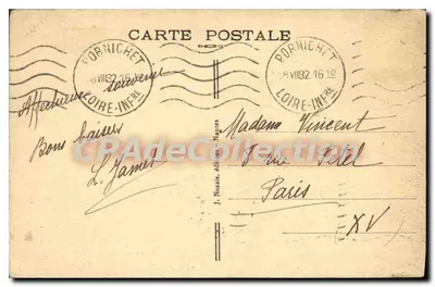Pornichet — passeggiata con asini sulla spiaggia — J. Nozzia, editore, Nantes — Verso
