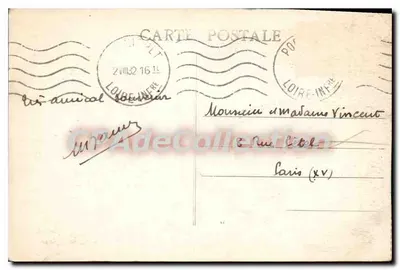 Pornichet-les-Pins (Loire-Inférieure) — O Family Hôtel e a Praia — Bilhete postal antigo de Coleção — Verso