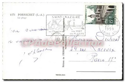 A praia em Pornichet (L.-A.) — Edição da Europa — n° 1171 — Verso