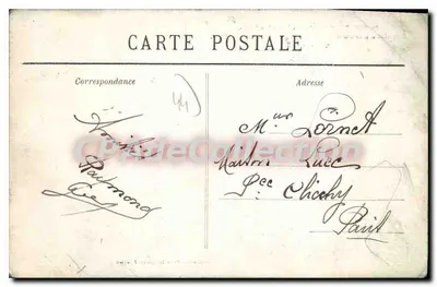 Saint-Nazaire (L.-Inf.) — Le Rochambeau, transatlantico della Compagnia Generale Transatlantique lascia il porto — Collezione Poulain — Verso