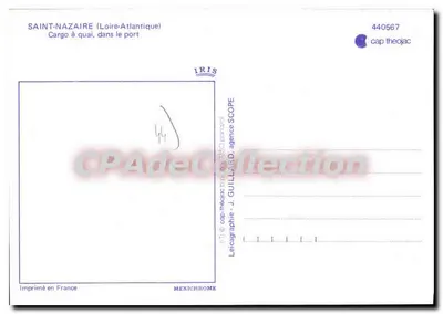 Saint-Nazaire (Loire-Atlantique) — Statek towarowy przy przystani w portowym — IRIS, n° 440567 — Rewers