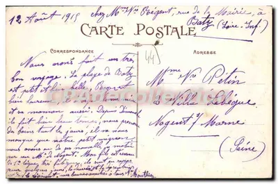Batz (Loire-Inf.) — Os Rochos e a Praia de São Miguel — Editor desconhecido, n° 40 — Verso