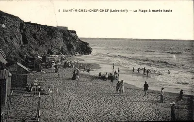 Saint-Michel-Chef-Chef (Loire-Inf.) — A Praia com maré alta — editor F. Chantepou, Nantes