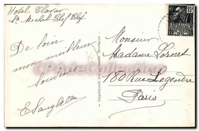 St-MICHEL-CHEF (Loire-Inf.) — Les Rochers — Drukarnia Jehl & Oupin, Mortagne — Rewers