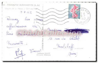Moulin de la Masse em Batz-sur-Mer — Presqu'île Guerandaise — Éditions Gaby — Verso