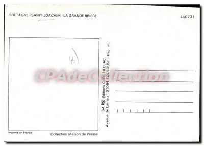 Blason da Bretanha e São Joaquim - La Grande Brière — Editor CPAdedeCollection, n° 440731 — Verso