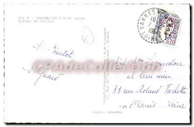 Zamek w Franciécès — Vannes-sur-Cosson (Loir-et-Cher) — wydawca Harnmer — Rewers