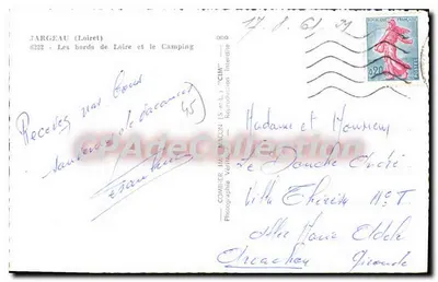 Jargeau (Loiret) — As margens do rio Loire e o Camping — CIM — Verso
