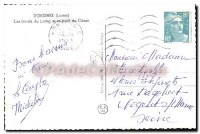 As margens do Loing e o ponte de César — Dordives (Loiret) — Edição DUR - Lournaux — Verso