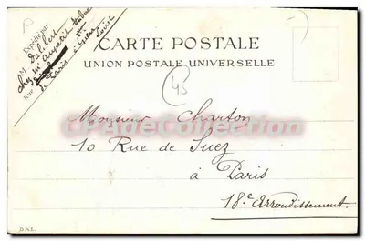 Gien — Rue des Degrés — Uniwersalna Poczta Międzynarodowa, N° 22 — Rewers