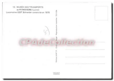 Locomotive M.T.P. N°2 — Musée des Transports de Pithiviers — Édition A.M.T.P. — Verso