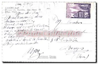 Cahors (Lot) — Casa de Roaldès, dita Henri IV — Cim — Verso