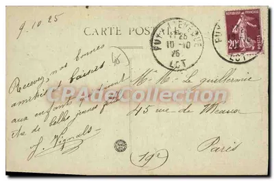 Le Vieux Puy-l'Évêque (Lot) — vista do vilarejo e do castelo — Edição R. 1 — Verso