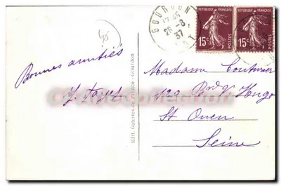Gourdon — Square du Souvenir und Denkmal der Toten — P.B.G. Gourdon — Rückseite