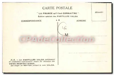 Cahors — Puente Valenté, Casa de Henri IV, Catedral — Edición especial Pastilles Valda — Reverso