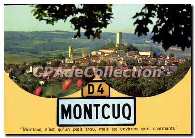 Montcuq — vista panorâmica com painel D4 — editor MYS COLOR, n° 062