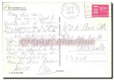 Puy-L'Évêque (Lot) — Vista geral aérea — Impressor Mâcon - 39-000 — Verso
