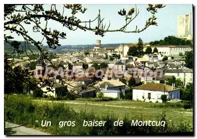 Montcuq — vista geral — Sociedade das Cartas Postais APA-POUX, ALBI, n° 48800-111