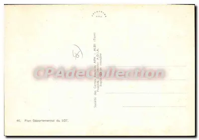 Lot — Plan departamentalny — Towarzystwo Kart Pocztowych APA - ALBI — Rewers