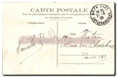 Agen — Igreja de São Hilaire e Avenida Scaliger — Fototipia Perret Agen, n°49 — Verso