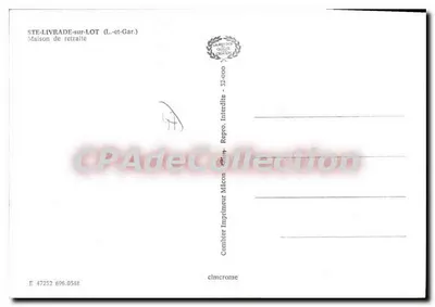 Ste-Livrade-sur-Lot — Casa de repouso — Combier Impressor Mâcon — Verso