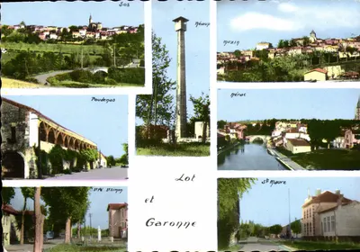 Sous, Réaup, Pérac, Poudenas, Sainte-Maure — paisagens do Lot e Garonne — Cartas AYS