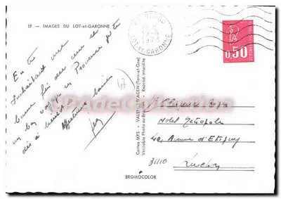 Sous, Réaup, Pérac, Poudenas, Sainte-Maure — paisagens do Lot e Garonne — Cartas AYS — Verso