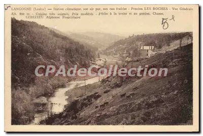 Langogne (Lozère) — Estação climática, seu ar puro, sua água fresca - Pensão LES ROCHES - Vista Geral