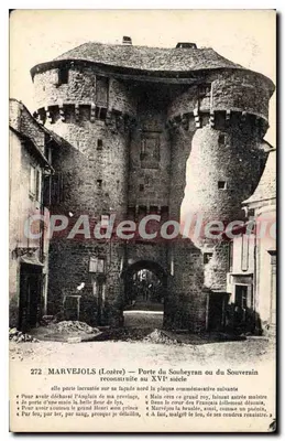 Marvejols (Lozère) — Porta do Soubeyran ou do Souverain reconstruída no século XVI