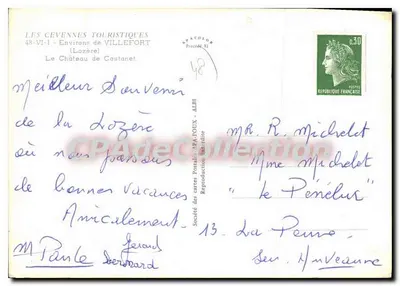 O Castelo de Castane! — Arredores de Villefort — editor APA — Verso