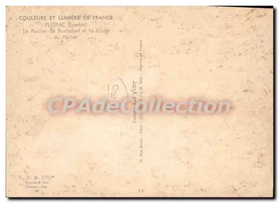 Florac (Lozère) — O Rocher de Rochefort e a Chuje — Éditions de France — Verso