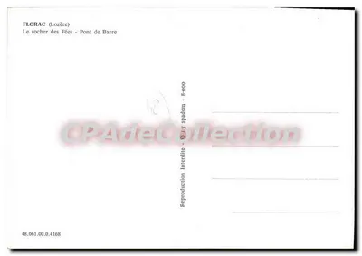 Florac (Lozère) — O rochedo das Fadas - Ponte de Barre — CPAdeCollection — Verso