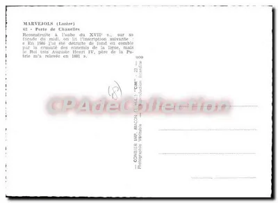 Marvejols — Porta de Châneles — Comelier Imp. Macon — Verso