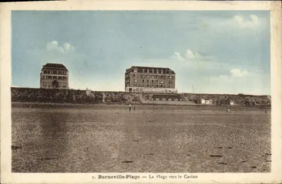Barneville-Plage — A Praia em direção ao Cassino — Editor Dubois et Berlin, n°2