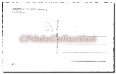Coutainville-Flage (Manche) — As Paillotes — Alex Bacquequin Edit. Cherbourg, n° 985 — Verso