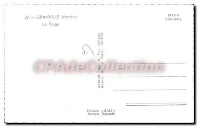 Granville (Manche) — De Plage — Edities Gaby — Achterkant