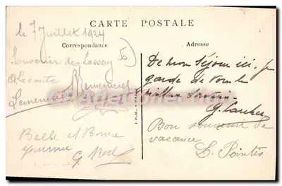 Lassay — Het Kasteel (XIe en XVIe eeuw) en het oude Molen — Map-Lib, Grand-Lassay — Achterkant