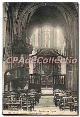 Carentan - Interior da Igreja — Editor Gosselin, impressor em Carentan (Manche)