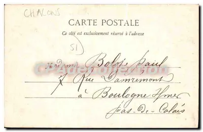 Châlons-sur-Marne — Algemene uitzicht (foto van de Rue Haute de Compertrix) — G. Douraud, Châlons — Achterkant