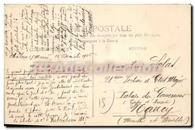 Chalons-sur-Marne - Intendência Militar — editor não visível, número de série ilegível — Verso