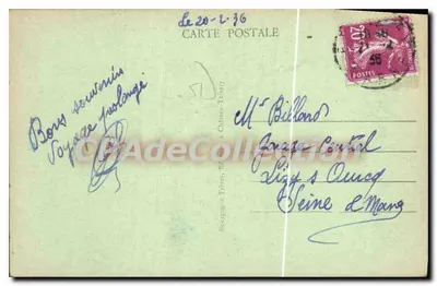 Epernay (Marne) — Vista geral do Mont Boron — Editor: Bouygoua Pries, Châtenay-Thierry, n°69 — Verso