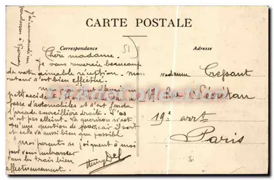 Epernay — Hotel Chandon de Briailles — J. Bracquemart, litografia-editora, Epernay — Verso