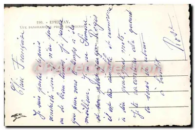 Epernay — Vista panorámica tomada desde Bernos — Editor L. Lefebvre, n° 190 — Reverso