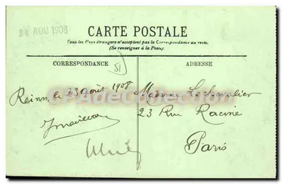 Reims — A Place Drouet d'Erlon — LL. n°202 — Verso