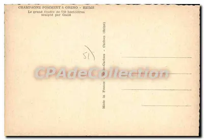 Le grand foudre de 750 hectolitres — sculpté par Galle — Champagne Pommery & Greno - Reims — Verso