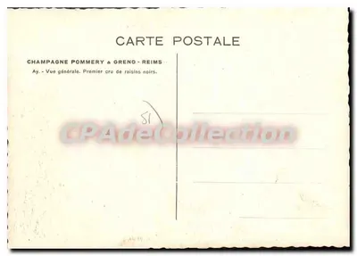 Ay — Vue générale. Premier cru de raisins noirs — Champagne Pommery & Greno - Reims — Verso